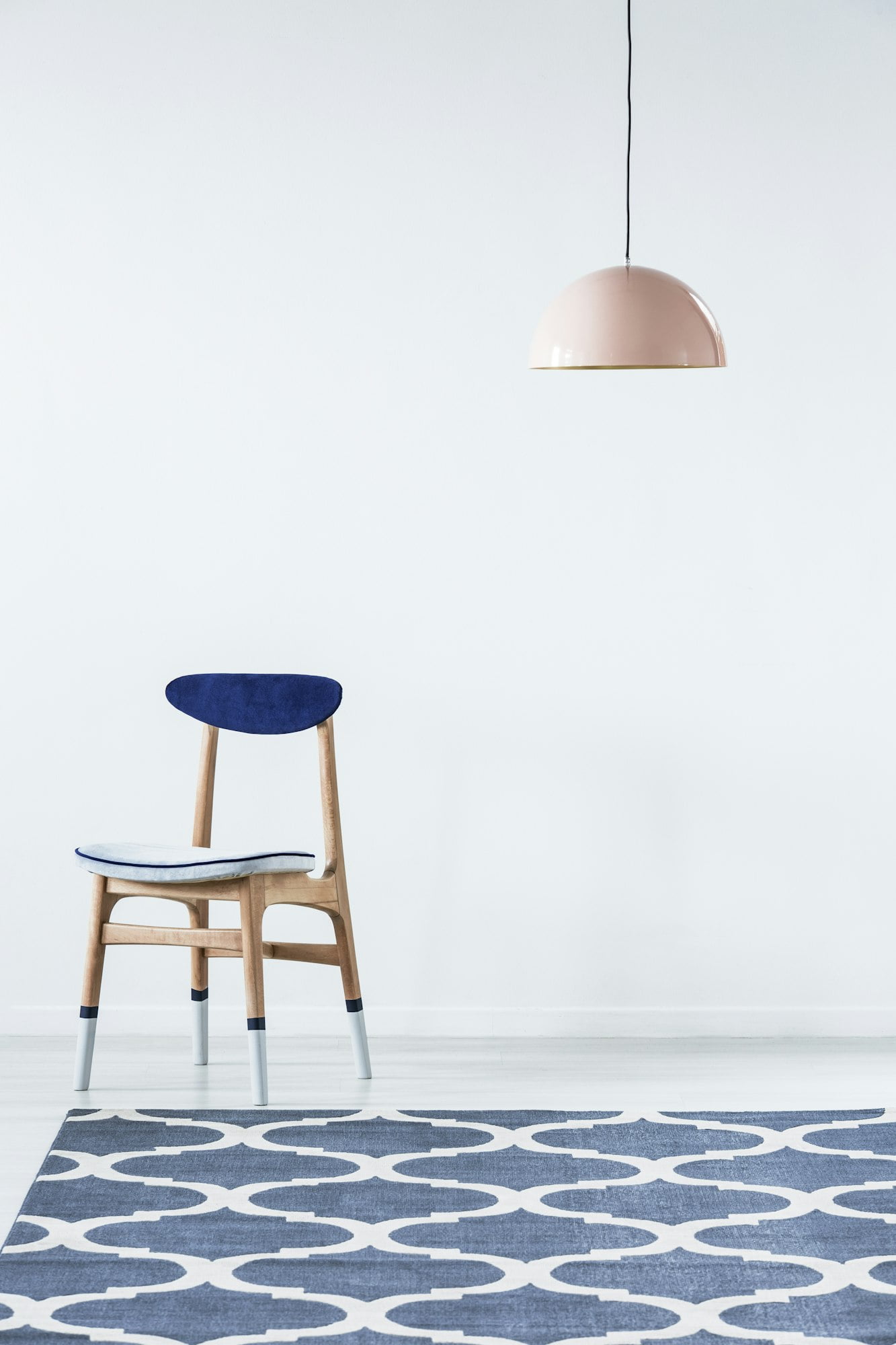 Paint-dipped chair in white interior